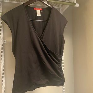 AK Anne Klein black blouse
